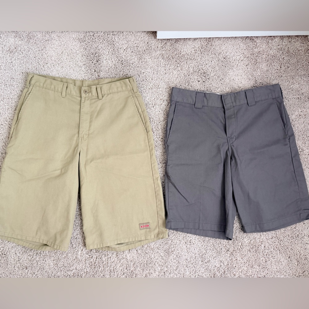 Dickies Men's Flat Front Shorts - Olive & Charcoal